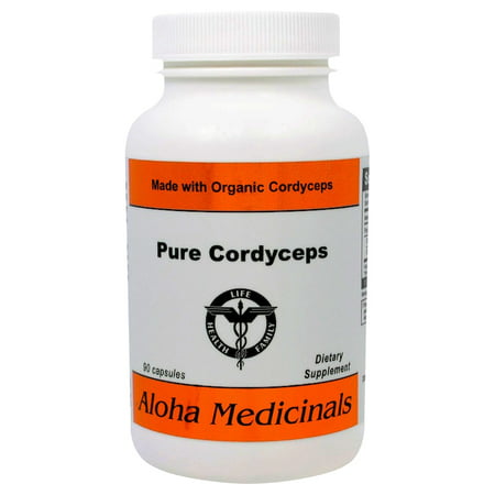 Aloha Medicinals - Pure Cordyceps - Certified Organic Mushrooms – Cordyceps Militaris – Cordyceps Sinensis - Supports Immunity, Energy and Stamina - 525mg - 90 Vegetarian (Best Mushrooms For Health)