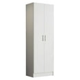 thumbnail image 3 of Madesa Pantry Storage Cabinet Armoire Closet with 2 Doors and 5 Utility Shelves 23"L Wooden Organization Unit for Bedroom, Office, Laundry Room, Kitchen, and Garage - White, 3 of 7