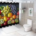 thumbnail image 7 of Patifu Fruit Theme Bathroom Decor Set with Hooks, Chic Modern Shower Curtain made of Polyester Fabric, Waterproof and Vibrant HD Print, Easy to Install, Washable 60"x72, 7 of 7