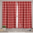 thumbnail image 2 of Ambesonne Plaid Valance & Curtain, Vintage Tartan Motif, 55"x36", Vermilion White, 2 of 6