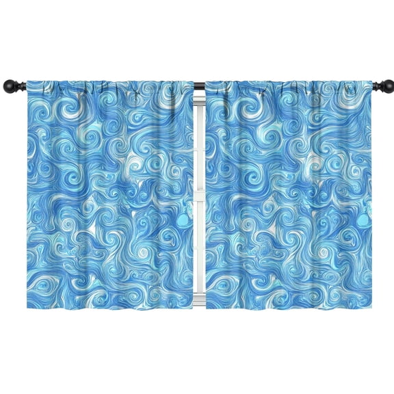 Blackout Kids Curtains,Blue White Tie Dye Swirl Pattern Childrens Insulated Curtains Set Of 2,Bedroom Essentials,Toddler Room Decor 42"x54"