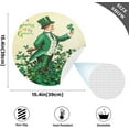 thumbnail image 4 of St. Patricks Day Green Clover Gentleman Round Place Mats Set of 6, Heat Stain Insulation Table Mats Non-Slip Grid Woven Placemats 15.4 Inch for Kitchen Dining Table Holiday, 4 of 7