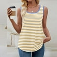 thumbnail image 5 of WCJM Women Pajamas Set Short Sleeve T Shirt Women's Short Sleeve T-Shirt Women's Striped Suspender Vest Casual Vest Round Neck Fashionable Sleeveless Summer Clothing 2026, 5 of 7