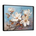 thumbnail image 2 of Designart "Blooming Magnolias In White And Blue" Flowers Floater Framed Wall Art Living Room, 2 of 5
