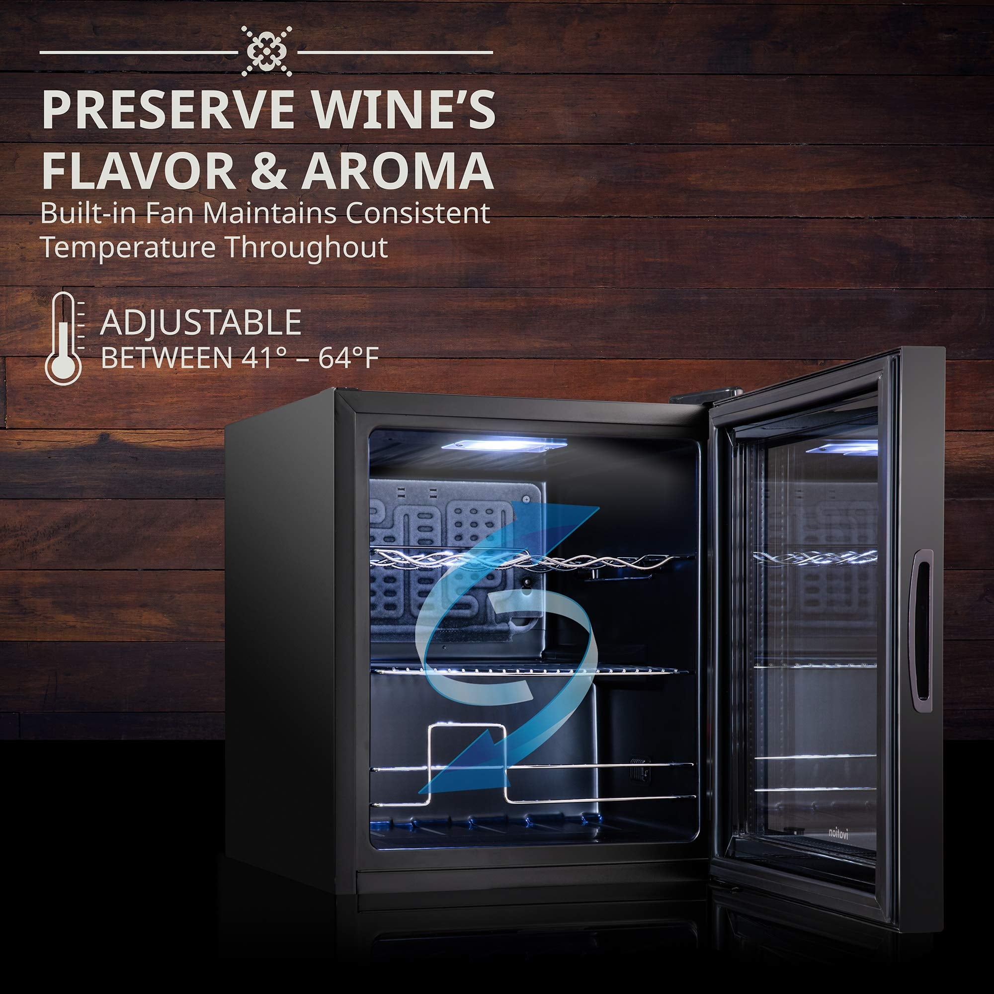 Ivation 12-Bottle Wine Cellar Refrigerator, Black