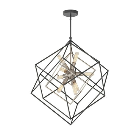 

Artika Imperium 9 Light Geometric Chandelier Black and Brushed Nickel Finish