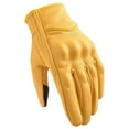 thumbnail image 2 of Motorcycle Gloves for Men Outdoor Riding Gloves Touchscreen Hard Knuckle Leather Glove Yellow, 2 of 4