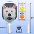 thumbnail image 4 of Pickleball Paddles Set Of 2, Fiberglass Surface, Astonished Dog Print, 4 Balls & Bag, 4 of 5