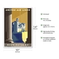 thumbnail image 2 of Washington D.C. USA - President Lincoln Memorial - United Air Lines - Vintage Airline Travel Poster by Joseph Binder c.1950s - Master Art Print 10in x 14in, 2 of 4