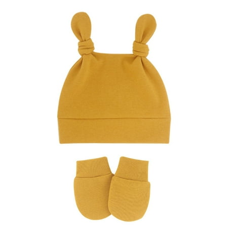 

ERTUTUYI Autumn Winter Soft & Warm Knotted Cap For Boys And Girls - Organic Baby Hats 0-6 Month Old Mittens Toddler Gloves