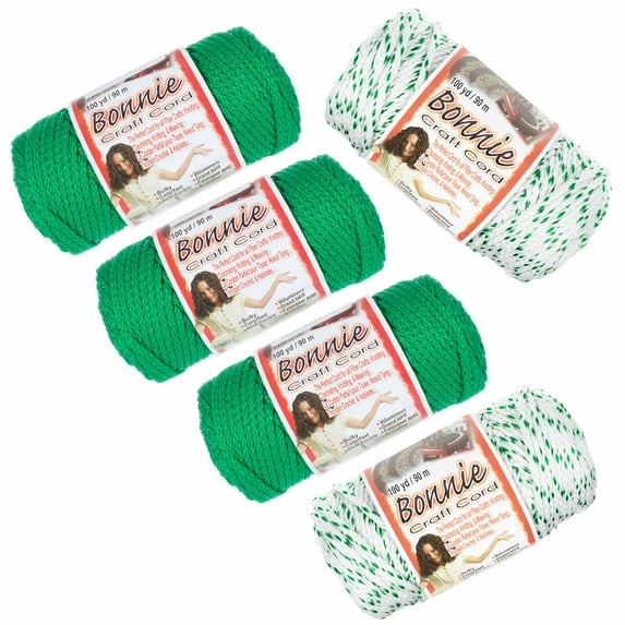 Craft County - Bonnie Macrame Cord - 4mm or 6mm - 5 Pack - 100 Yard Length - Variety of Color Combinations
