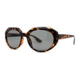 thumbnail image 2 of Mod Womens Beveled Geometric Round Oval Sunglasses Tortoise Black, 2 of 4