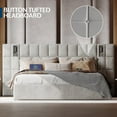 thumbnail image 4 of Merluxy King Size Upholstered Bed Frame with Widened Headboard,Lift-Up Storage Bed and Built-In Reading Light, Velvet Platform Frame, Crey, 4 of 8
