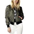 thumbnail image 1 of Chaqueta Jumpingount de manga larga para otoño invierno moda retro cuello redondo cremallera abrigo corto Ejercito verde S, 1 of 1