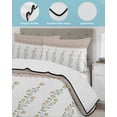 thumbnail image 3 of Twin XL Quilt Bedding Set, Beige Floral Reversible Summer Quilt 3 Pieces, Spring Summer Botanical Flowers Lightweight Bedspreads Coverlets with 2 Pillow Shams for All Seasons, 3 of 5