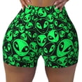 thumbnail image 2 of Sikiie Green Monster Print Workout Shorts Women Scrunch Butt Gym Shorts Seamless High Waist Tummy Control Yoga Biker Athletic Shorts-Small, 2 of 8
