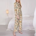 thumbnail image 3 of Haiem Vintage Nautical Pattern Women’s Long-sleeve Sleepwear,Sleepwear Set,2-piece Loungewear Set,Soft PJs Comfy Nightwear with Pockets-XX-Large, 3 of 7