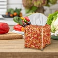 thumbnail image 3 of ZIATUBLE Thanksgiving Maple Leaves Square Tissue Box Cover Fall Pumpkin Leather Tissue Box Cover Decorative Rectangular Tissue Box Covers with Snap Button Napkin Tissue Box, 3 of 7