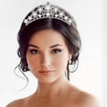 thumbnail image 3 of Elegante tiara de perlas, corona, exquisito inserto para el cabello, corona para el cabello de boda, accesorios para el cabello de novia (estilo n.° 18), 3 of 7