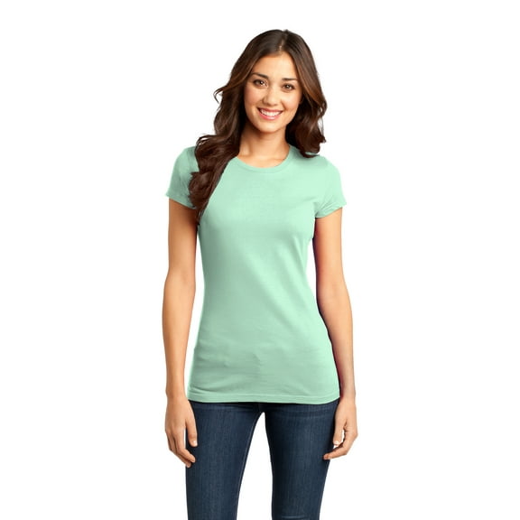 District Adult Female Women Electric Heather Short Sleeves T-Shirt Mint 3X-Large