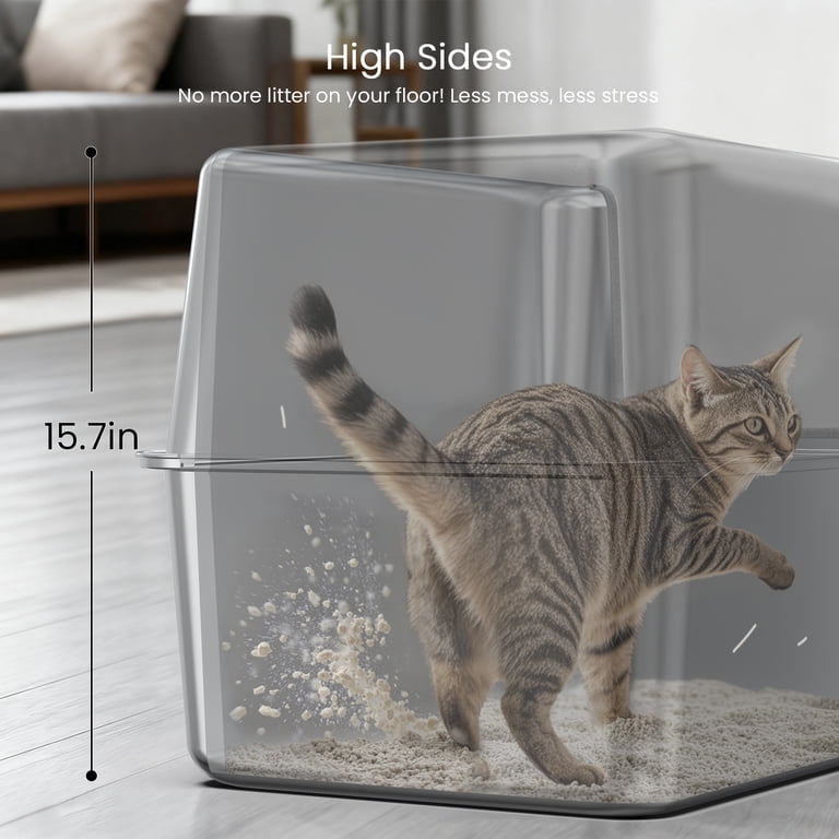 Ptlom Stainless Steel Litter Box with Lid, 23.4" Extra Large photo 4