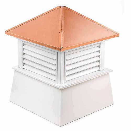Good Directions 2126MV Manchester Louvered Cupola with Hip Style Copper Roof and Smooth Vinyl Base Discontinued 26-Inch Square 32-Inch High 