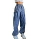 thumbnail image 1 of SAYOO Mujeres Adolescentes Casual Baggy Cargo Pantalones sueltos de gran tamaño Hippie Cordón Punk Pantalones de chándal Joggers de pierna ancha Ropa de calle Traje azul SAYOO Casual, 1 of 10