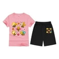 thumbnail image 4 of BJUTIR Girls 2 Piece Sets Round Neck Short Sleeved Printed T Shirt Shorts Outfits Cozy Clothes Set Size 8-9 Years, 4 of 4