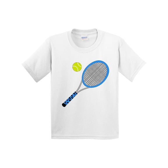 Inktastic Blue Tennis Racket and Ball Youth T-Shirt