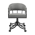 thumbnail image 2 of Tibet Swivel Tilt Rolling Dining Chair with Matte Black Iron and Vintage Gray Faux Leather, 2 of 12