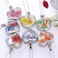 thumbnail image 6 of EOEMY Natural Dried Real Flower Pendant Necklace Square Round Heart Glass Locket Xmas-47-Cross, 6 of 9