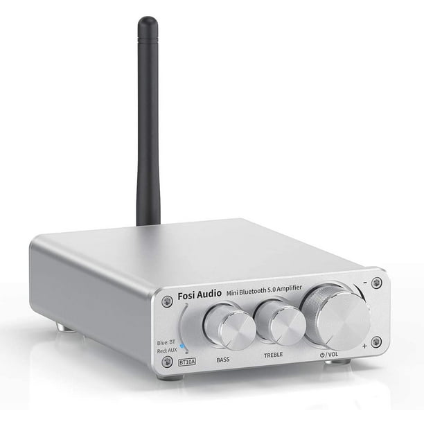 Amplificador de audio estéreo Bluetooth 5.0, miniamplificador Hi-Fi integrado TPA3116 de 2 canales, clase D, para altavoces pasivos de 50 W x 2, con fuente de alimentación de 19 V y 4,74 A.