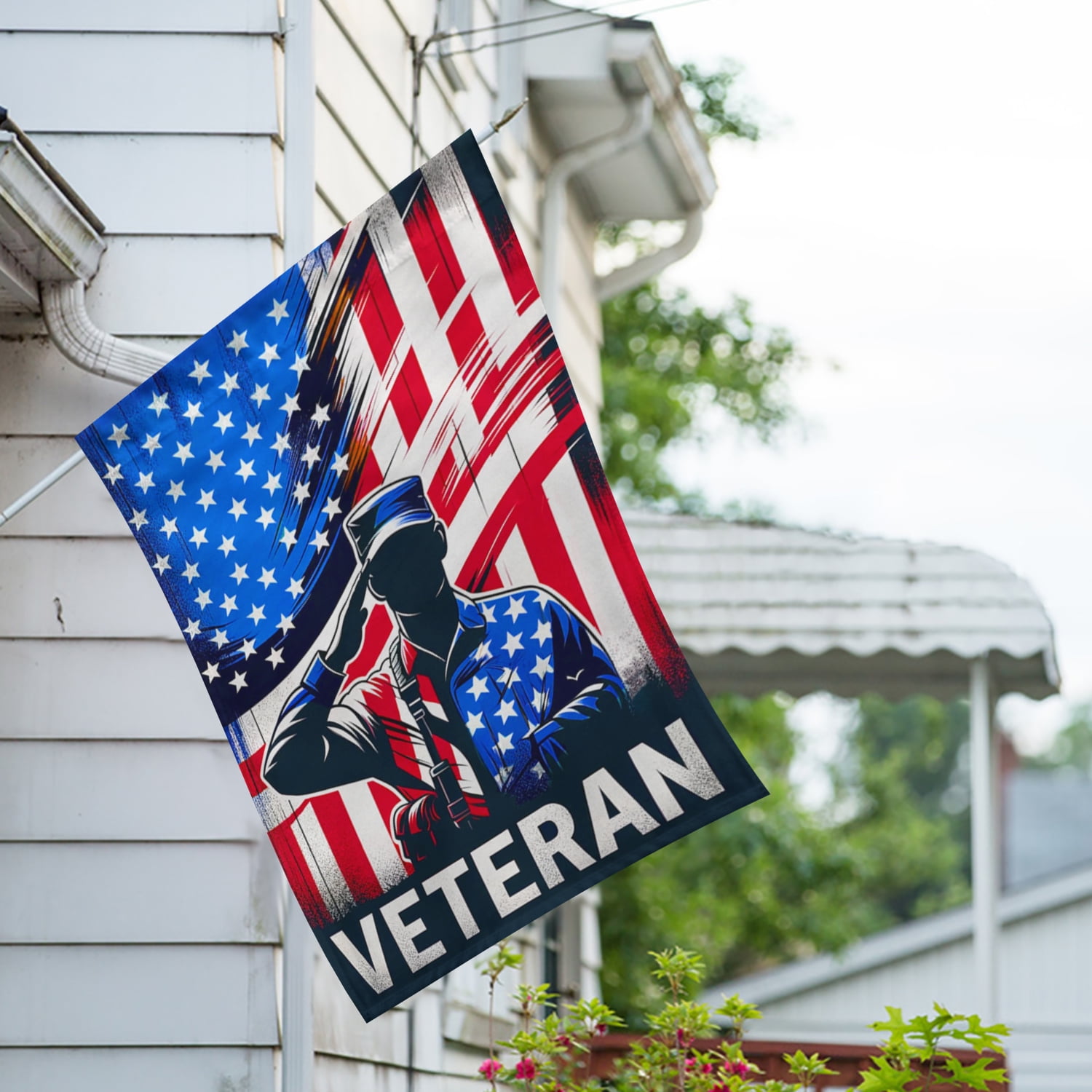 America Forever Veteran Military House Flag, 28x40 inch Double Sided, Armed Forces Soldiers Vets, USA Soldier and Heroes, Patriotic Veterans Day Thank You Banner, Yard Flags for Outdoor