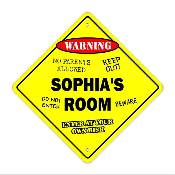Sophia's Room Sign Crossing Zone Xing Indoor/Outdoor 14" Tall kids bedroom decor door