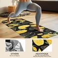 thumbnail image 4 of Yellow Lemon Fruit Slices Black Pattern Hot Yoga Mat Towel Non Slip for Hot Yoga - Quick-Drying Yoga Mat Cover with 4 Corner Pockets with Travel Bag - Hot Yoga Towel Non Slip 70"x26", 4 of 6