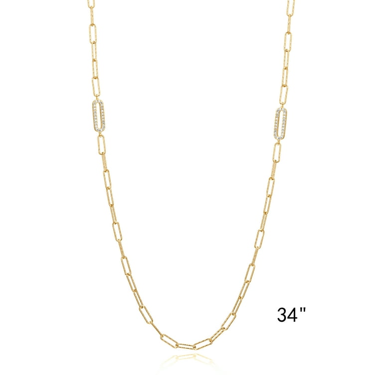 アクセサリー 18k Gold Paperclip Design Necklace 18K Yellow Gold Paperclip Necklace – KAPES Fine Jewelry
