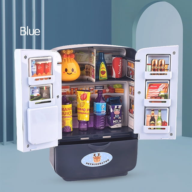 EGNMCR Réfrigérateur de Simulation pour Enfants Jouet de Jeu de Rôle d'Imitation Mini Jouets de Cuisine Poupée de Jeu pour Enfants Poupée Cadeaux d'Anniversaire pour Enfants