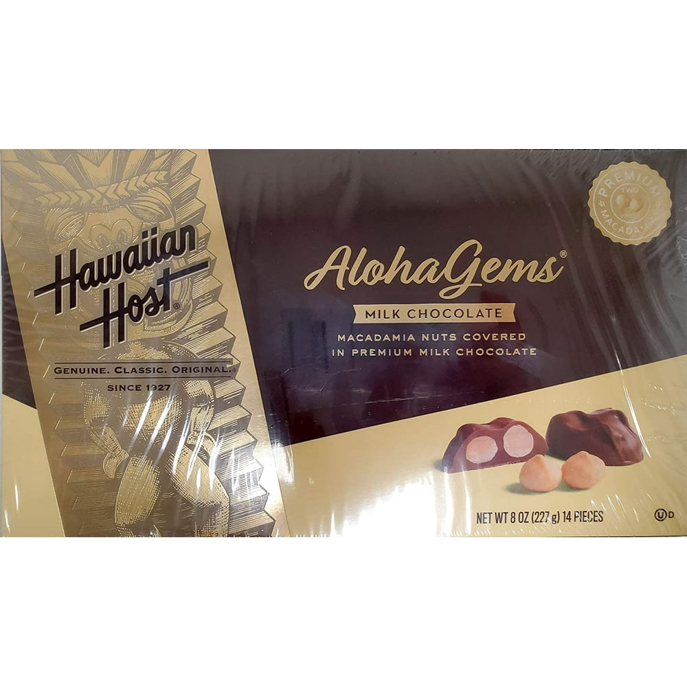 [3 Packs] Hawaiian Host Milk Chocolate Covered Macadamia Nuts 8 oz (227