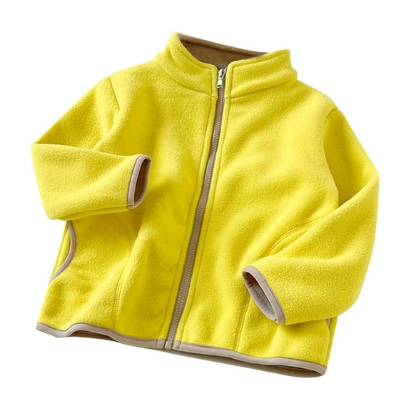SHTXOZHI Toddler Girls Full Zip Fleece Jacket Boys Stand Collar Sherpa Coat Kids Fall Winter Outwear