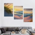 thumbnail image 4 of Nawypu Canvas Wall Art For Living Room Super Large Size Wall Decor For Office Canvas Art Framed Pictures Artwork Blue Sun Beach Grass Ocean Landscape Paintings Bedroom Decor 12''x16''X3 Panels, 4 of 4