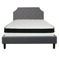 thumbnail image 5 of Flash Furniture Brighton Queen Size Tufted Upholstered Platform Bed in Light Gray Fabric with Memory Foam Mattress, 5 of 5