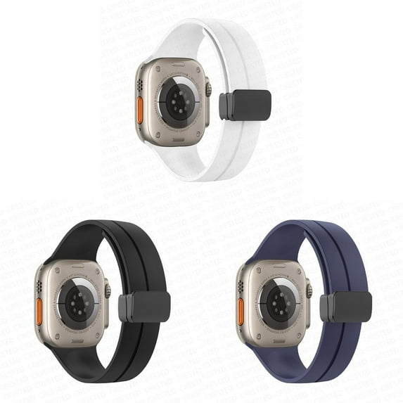 SOLOLUP (1Pack/3Pack) Silicone Magnetic Band for Apple Watch Bands 45mm 41mm 40mm 44mm 49mm 38mm 42mm for Women Men Elastic Adjustable Sport Band Wristbands Strap for iWatch Ultra 8 7 6 5 4 3 2 1 Nike