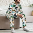 thumbnail image 7 of Disketp Back To School A for Pajamas Set Long Sleeve Sleepwear Mens Button Down Nightwear Pj Sets-Medium, 7 of 7