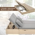 thumbnail image 5 of Harper & Bright Designs Outdoor Sunbed for Two Person Patio Chaise Double Lounger with Cup Tray Adjustable Backrest And Seat For Beach Backyard, Brown, 5 of 21