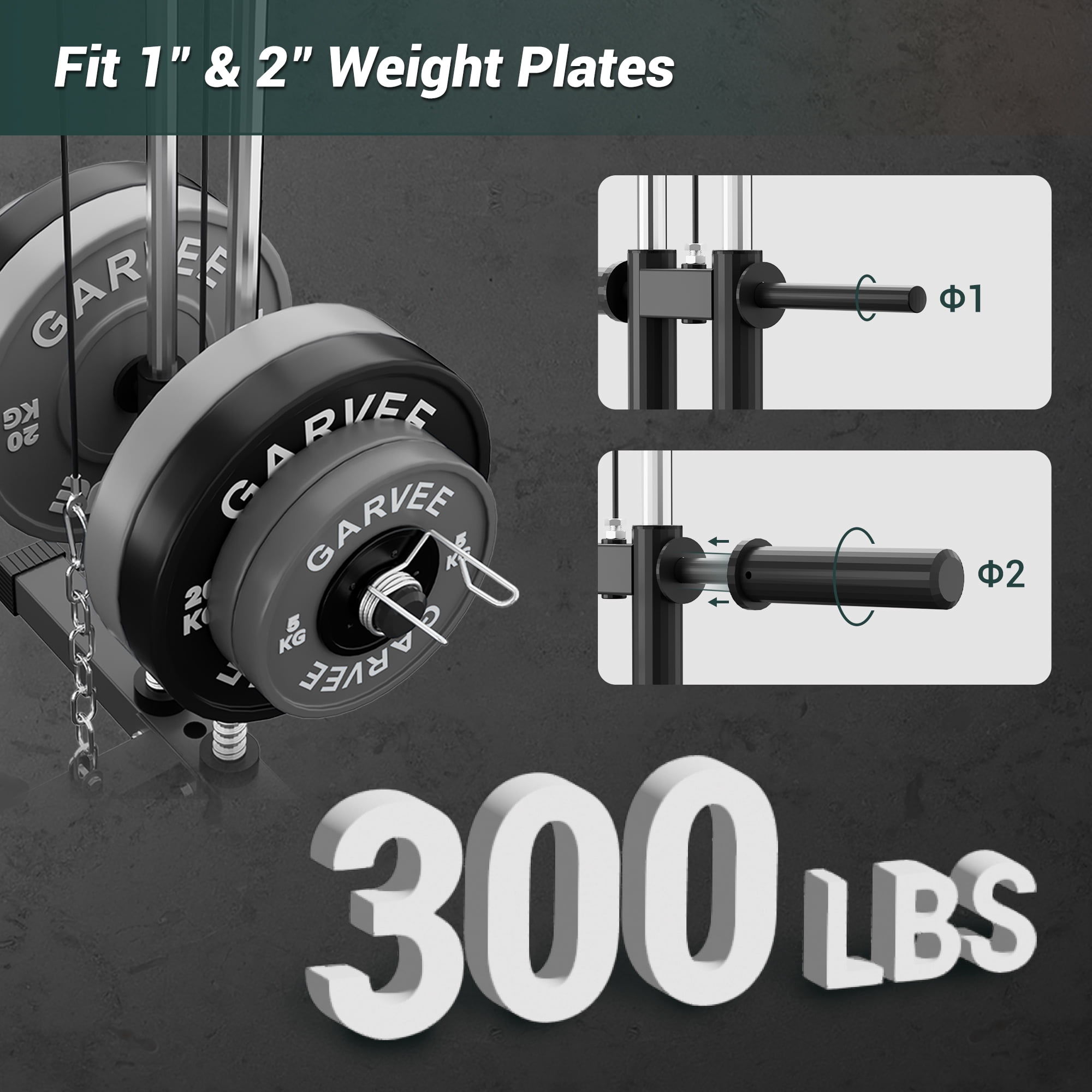 Roromall Home Gym Machine, Full Body Workout Equipment with Pulley System, Leg Press Support for Strength Training, Workout Station Suit for 1" & 2" Holes of Weight Plates (Not Includ)