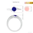 thumbnail image 4 of ANGARA Natural Bar-Set Solitaire Round Tanzanite Bypass Ring in 925 Sterling Silver for Women (Size-6mm) | December Birthstone, Birthday, Anniversary, Jewelry Gift for Women | Natural Tanzanite Ring, 4 of 9