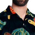 thumbnail image 5 of Turtle Seamless Men's Short Sleeve Shirts with Spread Collar Tops, Casual Printed Poplin Shirt, Button Down Short Summer Beach Shirts - Unisex, 5 of 6