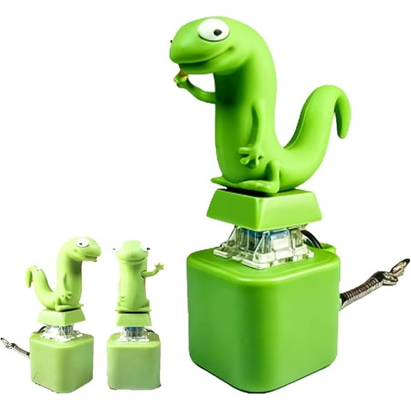 Wrongduck Lizard Button Keychain Sound Toy, Rechargeable Light-Up Fidget Clicker for Adults and Kids, Portable Stress Relief Keychain, 2025 New Lizard Keyboard Clicker Toy
