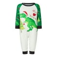 thumbnail image 2 of Elippeo Family Matching Christmas Pajamas, Baby Romper/Dog Bandana/Dinosaur Christmas Tree Letter Print Tops Pants Sleepwear Set, 2 of 10