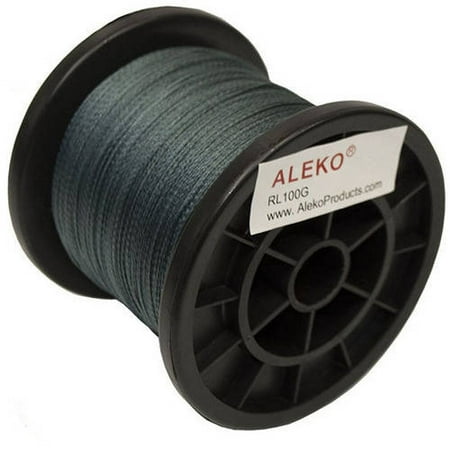 Braided Line Reel ALEKO RL100G Polyethylene Braid Fishing line - 4 Strands - 500M/Reel - 100 lb Pull ()